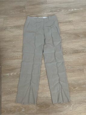 Theory Taupe Linen Blend Straight Leg Pants Size 6
